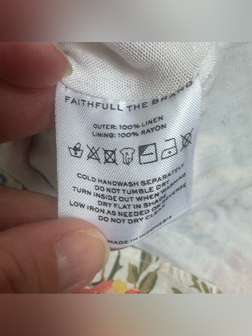 Faithfull The Brand Nikoleta Mini Dress Floral Linen Size Small Puff Sleeve - Picture 8 of 9